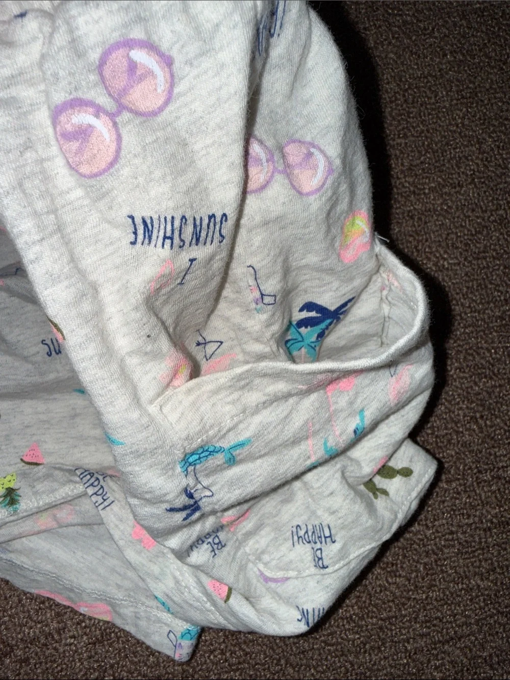 Carter's Light Gray Girls Skirt with Tropical Print